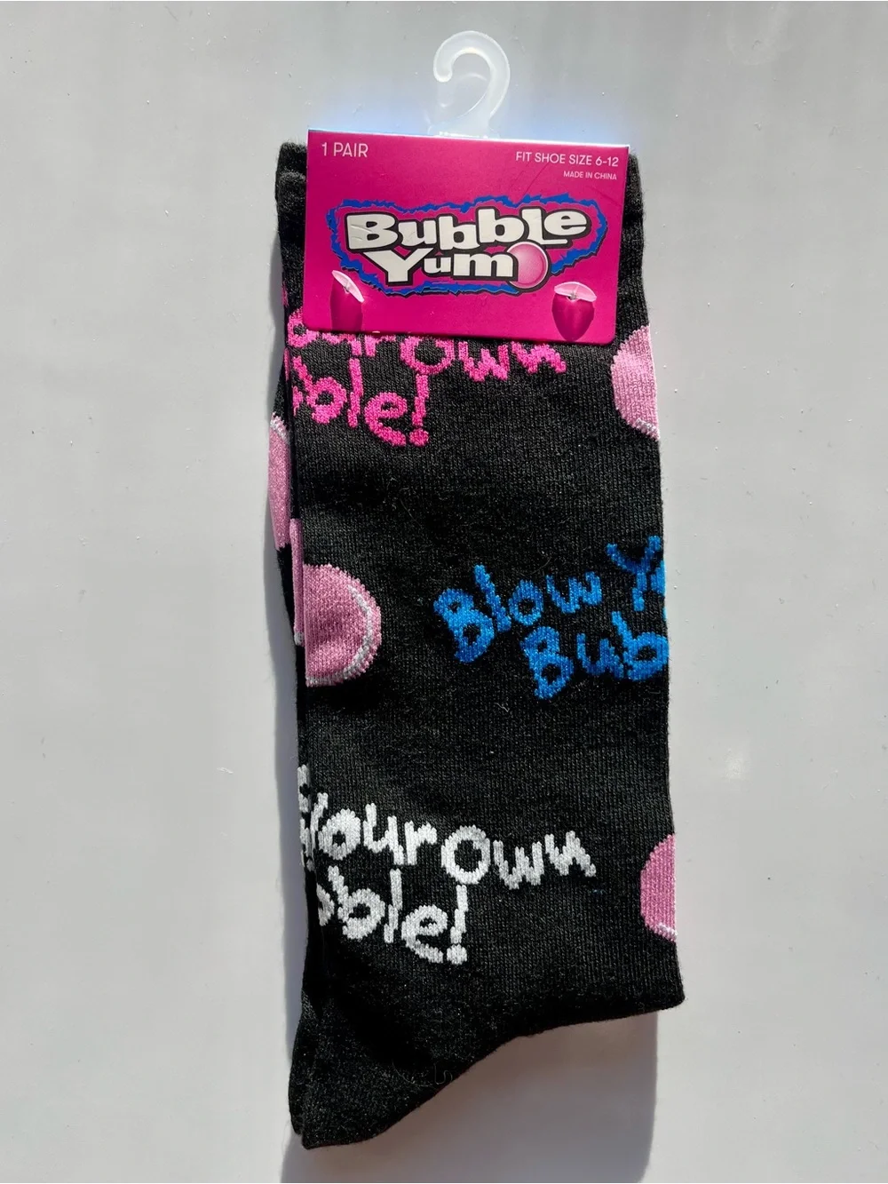 Bubble Yum Blow Your Own Bubble Novelty Unisex Socks